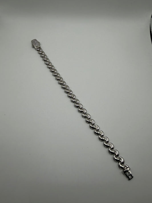 Ice Trap Bracelet — 925 sterling silver set with cubic zirconia