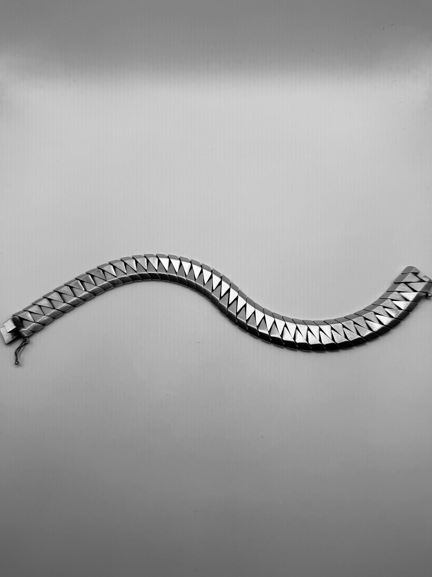 Chrome Blade Bracelet worn